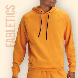 Fabletics US Mens Small Golden Ochre Lightweight Casual Pullover Sweater Hoodie